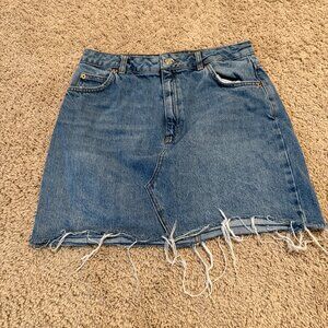Topshop Raw Hem Denim Skirt Size 8
